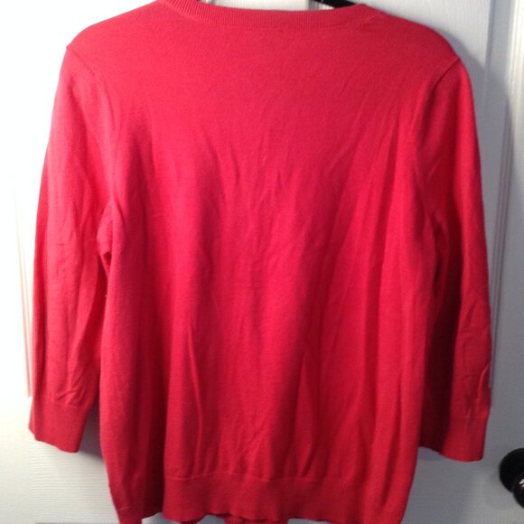 Talbots "X" Cotton/Nylon blend cardigan in Rosey/Pink; Eclectic Granny, Chic - Picture 2 of 4